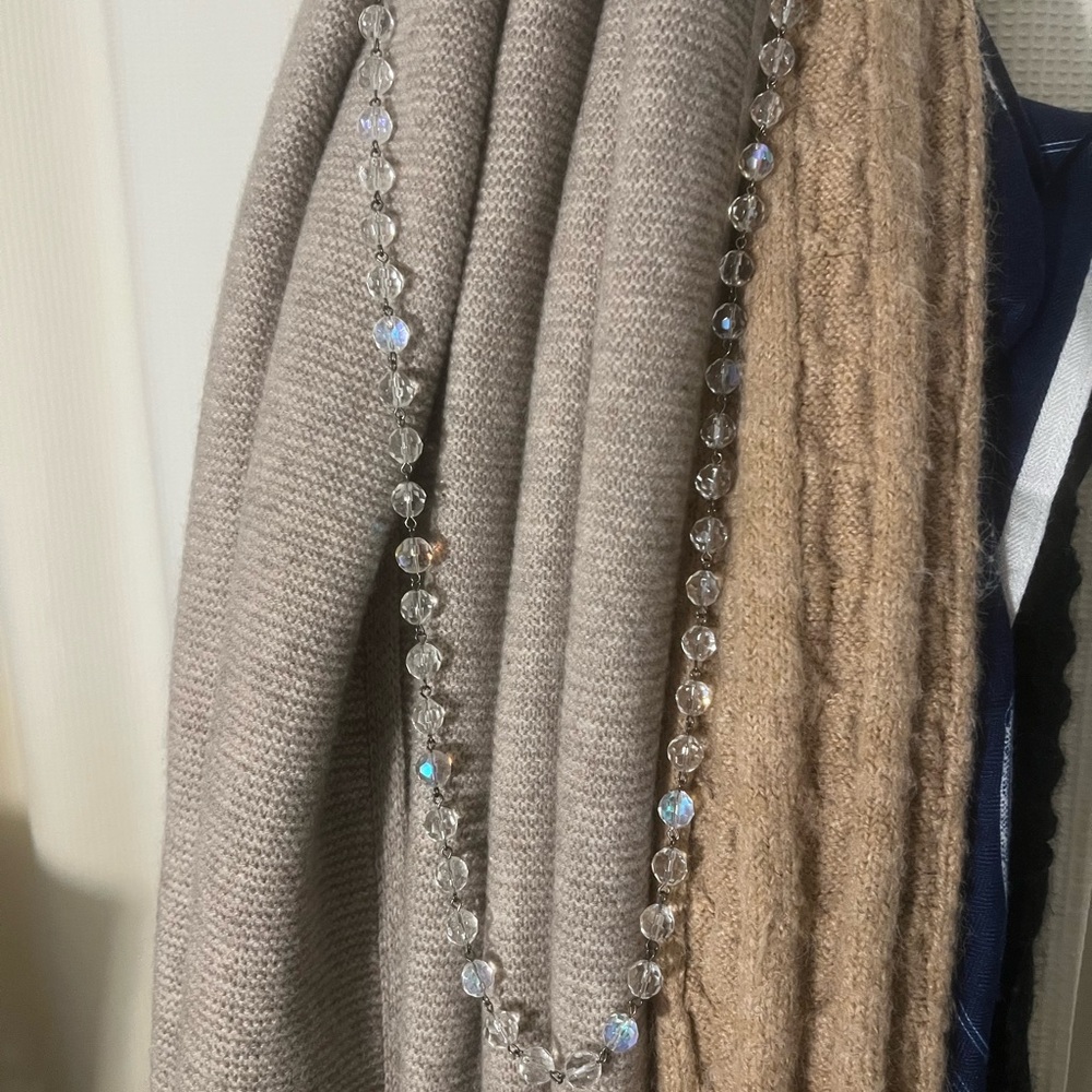 42 inch antique Crystal Beaded Necklace